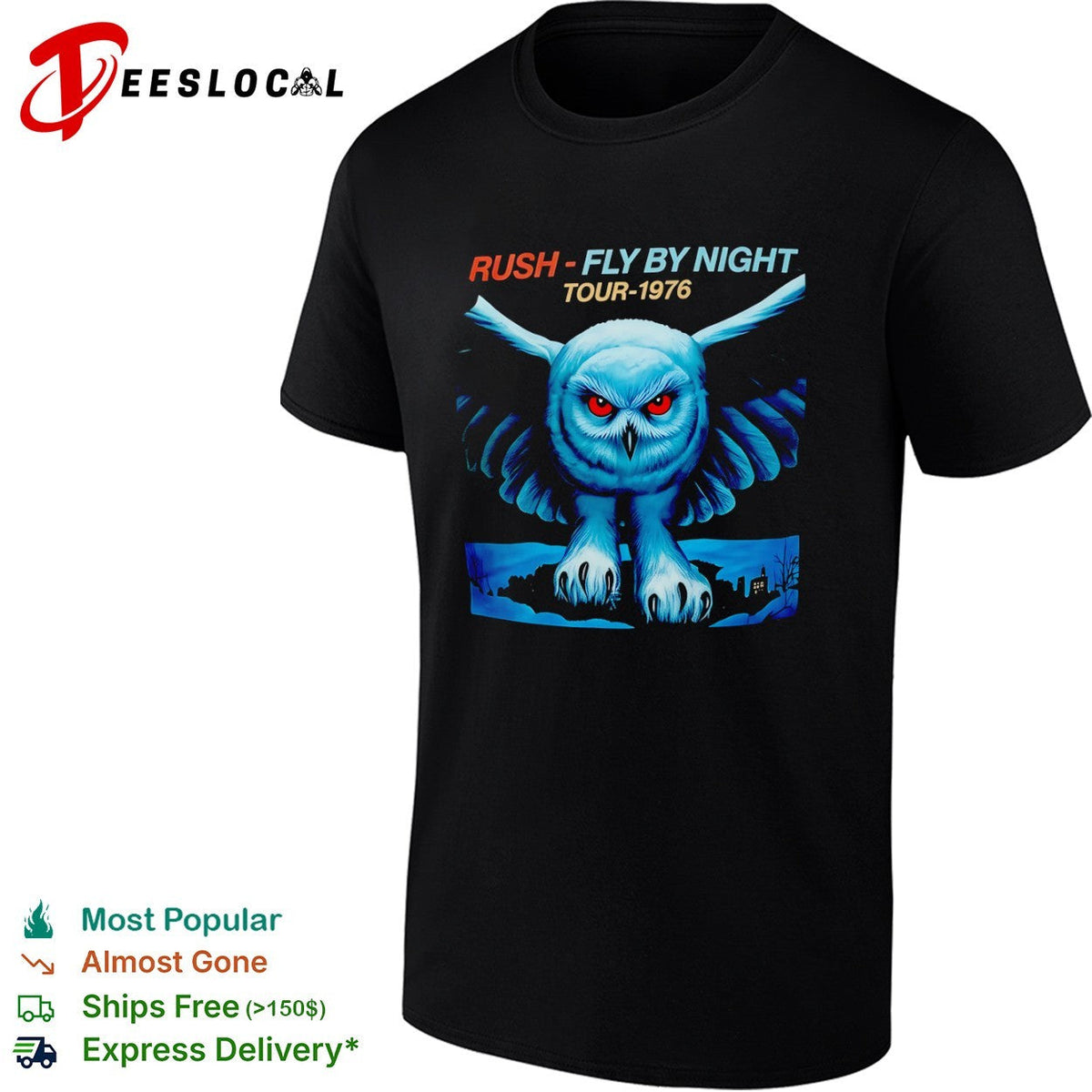 Rush Fly by Night Tour 1976 shirt Unisex
