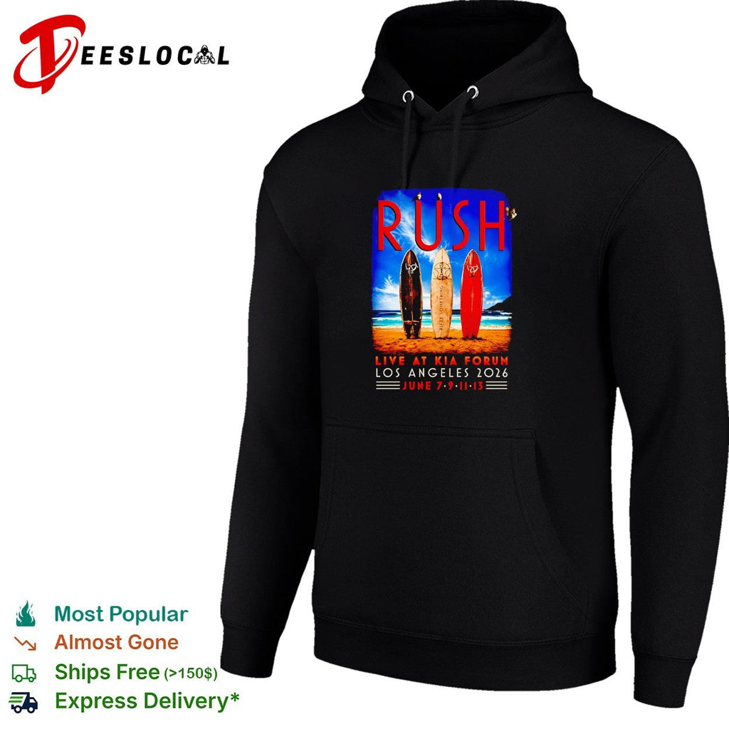 Rush live at Kia Forum Los Angeles 2026 June 7 9 11 13 Fifty Something surf shirt Unisex