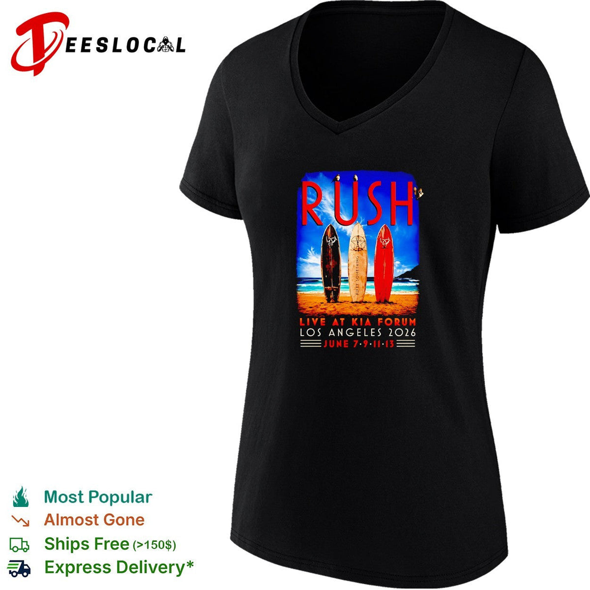 Rush live at Kia Forum Los Angeles 2026 June 7 9 11 13 Fifty Something surf shirt Unisex