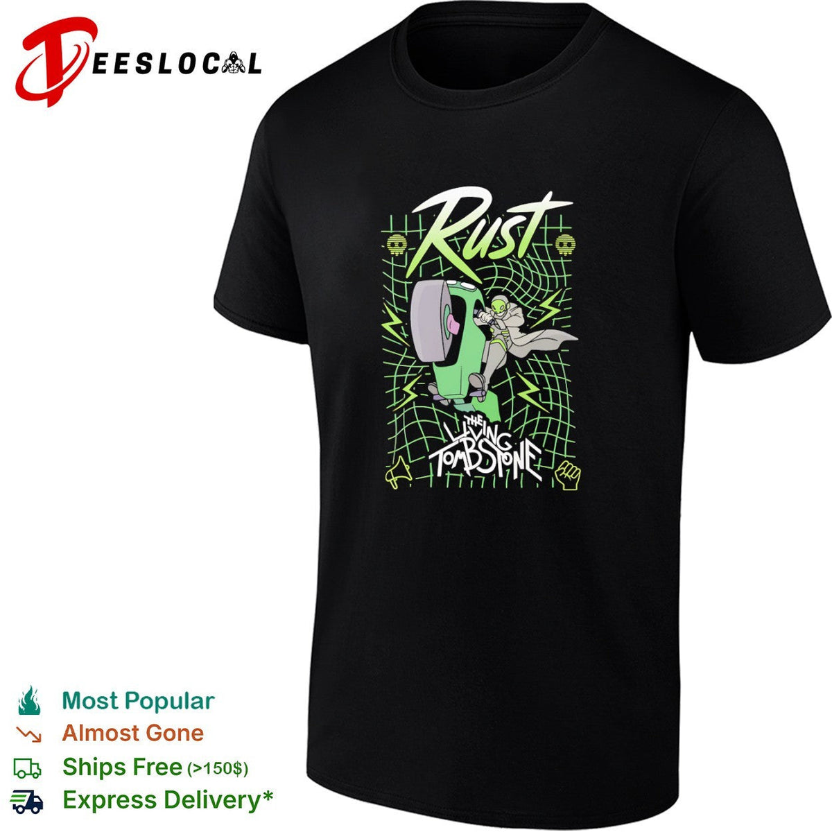 Rust The Living Tombstone Futuristic Motorbike Character shirt Unisex