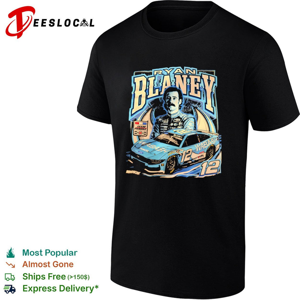 Ryan Blaney Team Penske Nascar 12 Wabash Ford Mustang shirt Unisex
