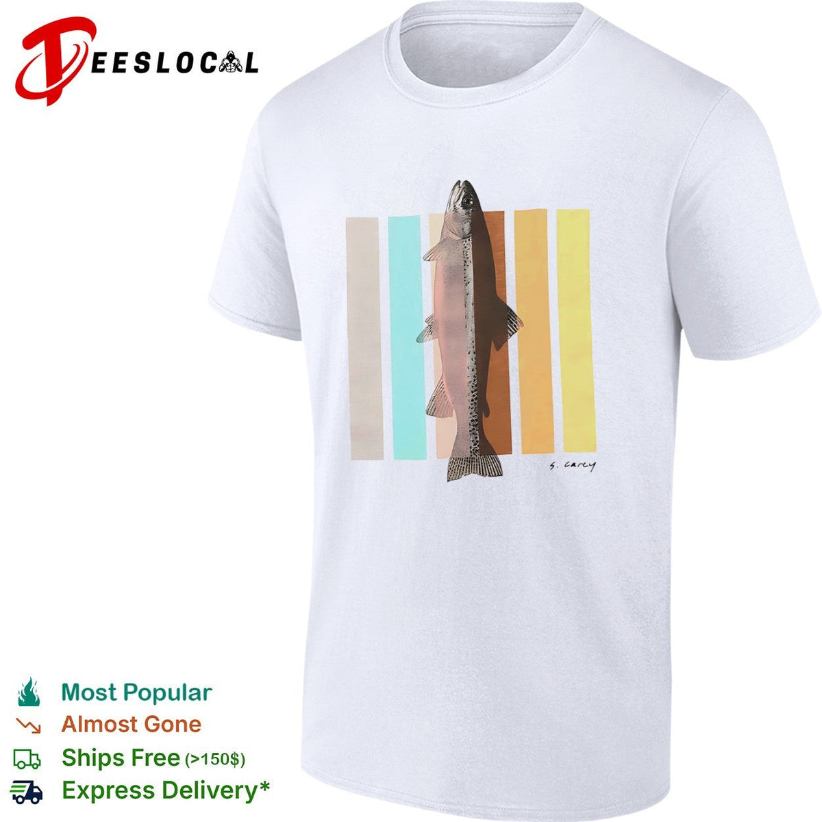 S Carey Rainbow Trout Fish Nature Outdoor Wildlife Sport Fishing Fisherman Shirt Unisex