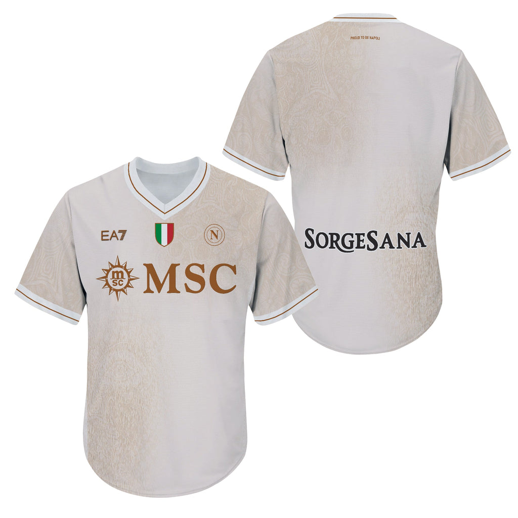 SSC Napoli Home Match 2025 2026 Men V-Neck Jersey Unisex