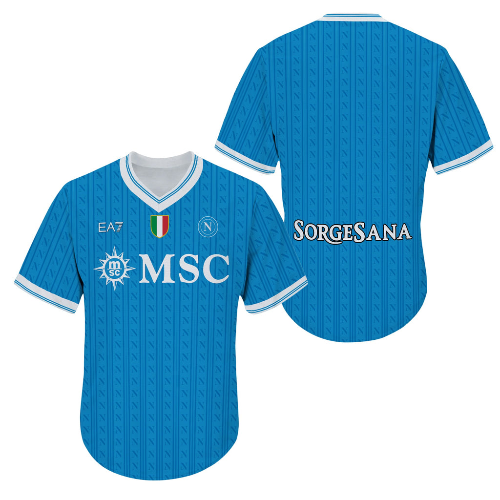 SSC Napoli Home Match 2025-2026 V-neck Jersey Unisex
