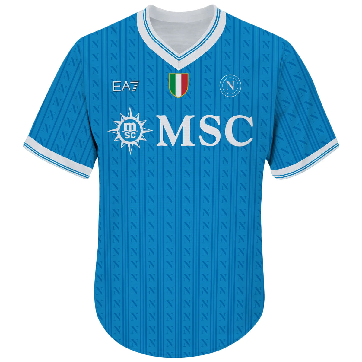 SSC Napoli Home Match 2025-2026 V-neck Jersey Unisex