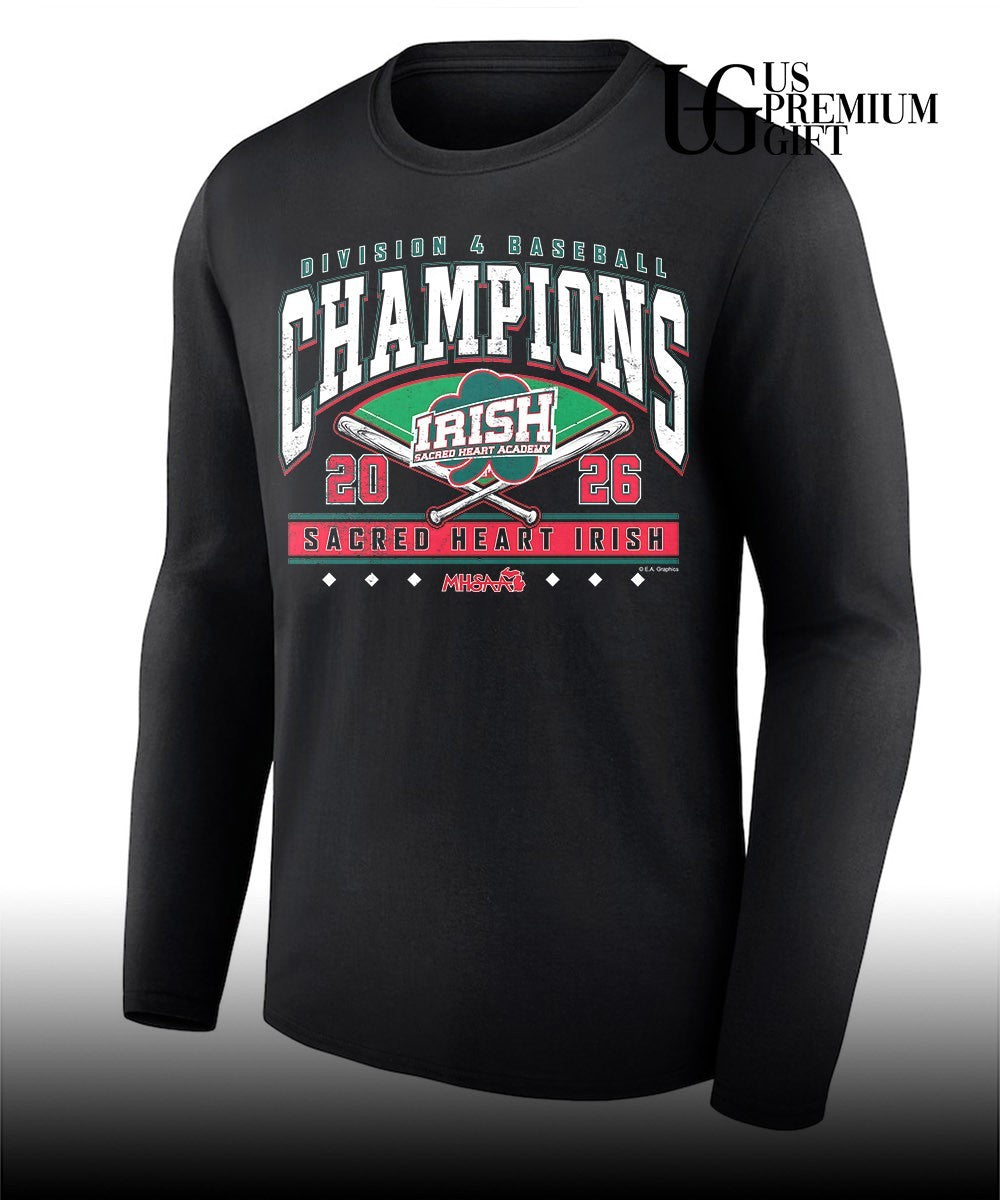 Sacred Heart Irish MHSAA Baseball D4 Champions 2026 shirt Unisex