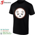 Sad face baseball emoji blue orange graphic shirt Unisex