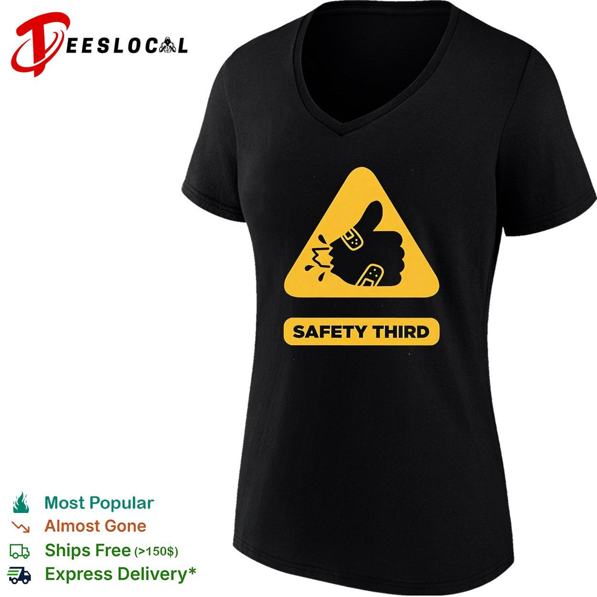 Safety third sign retro shirt Unisex