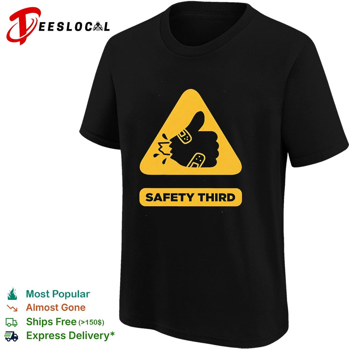 Safety third sign retro shirt Unisex