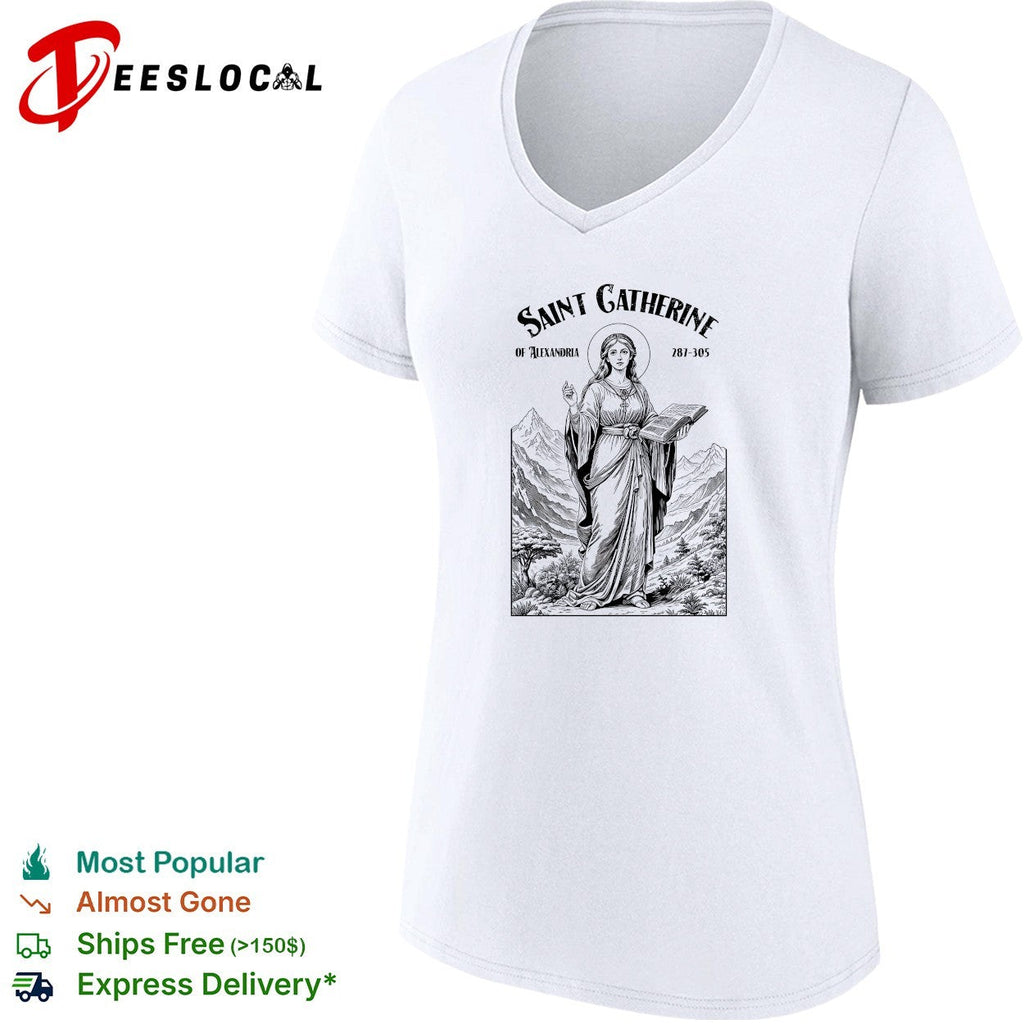 Saint Catherine of Alexandria holding book religious shirt Unisex