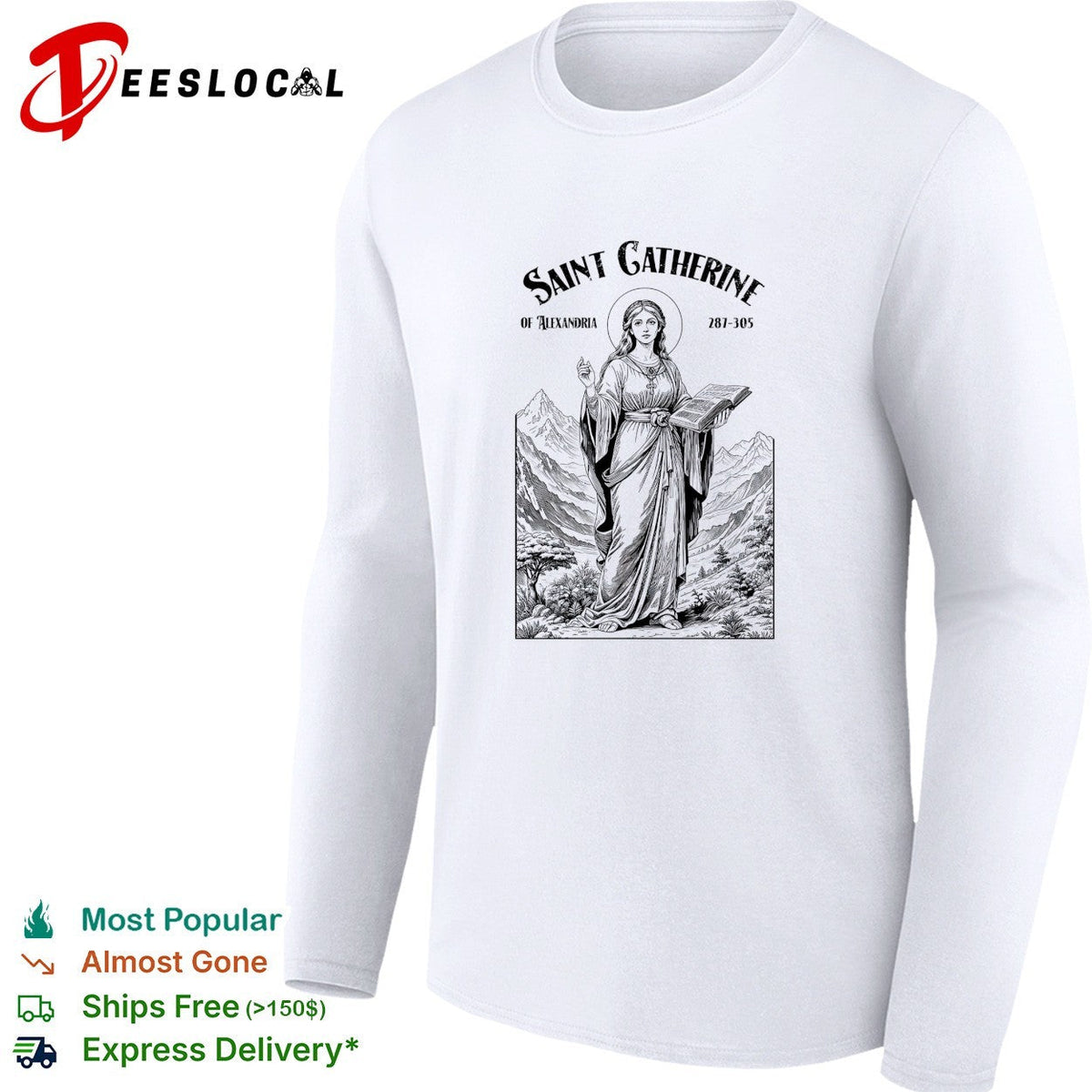 Saint Catherine of Alexandria holding book religious shirt Unisex