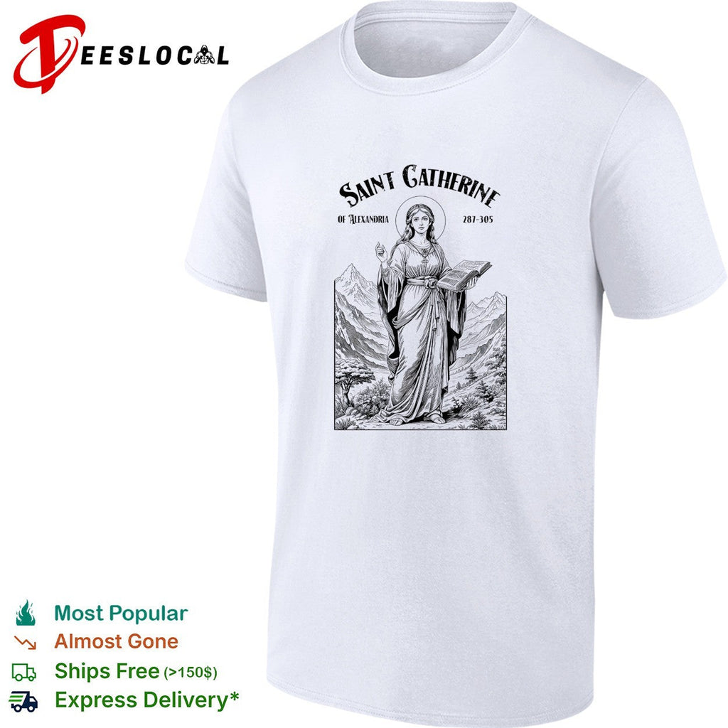 Saint Catherine of Alexandria holding book religious shirt Unisex