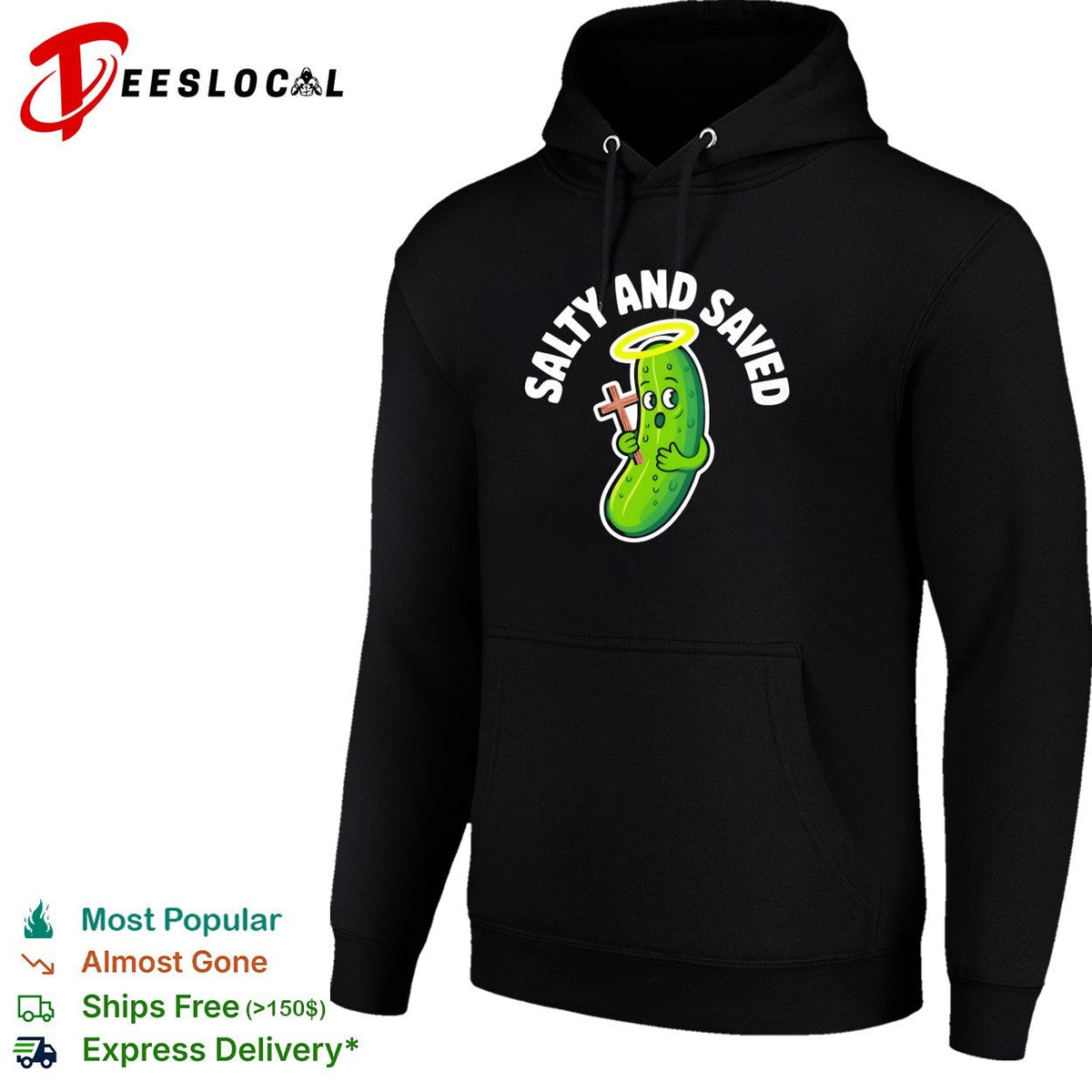 Salty and saved pickle with cross and halo shirt Unisex