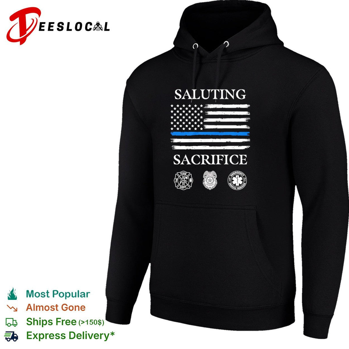 Saluting Sacrifice Fire Dept Police Emergency Medical Services shirt Unisex