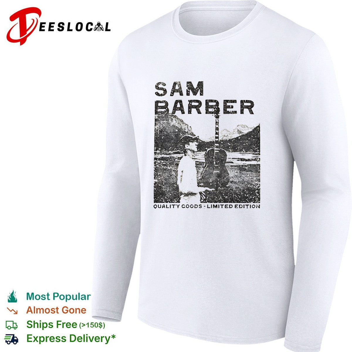 Sam Barber Guitars Denver Quality Goods Limited Edition retro shirt Unisex