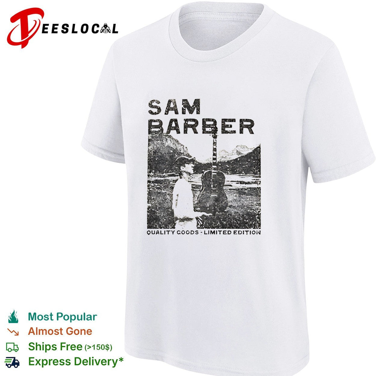 Sam Barber Guitars Denver Quality Goods Limited Edition retro shirt Unisex