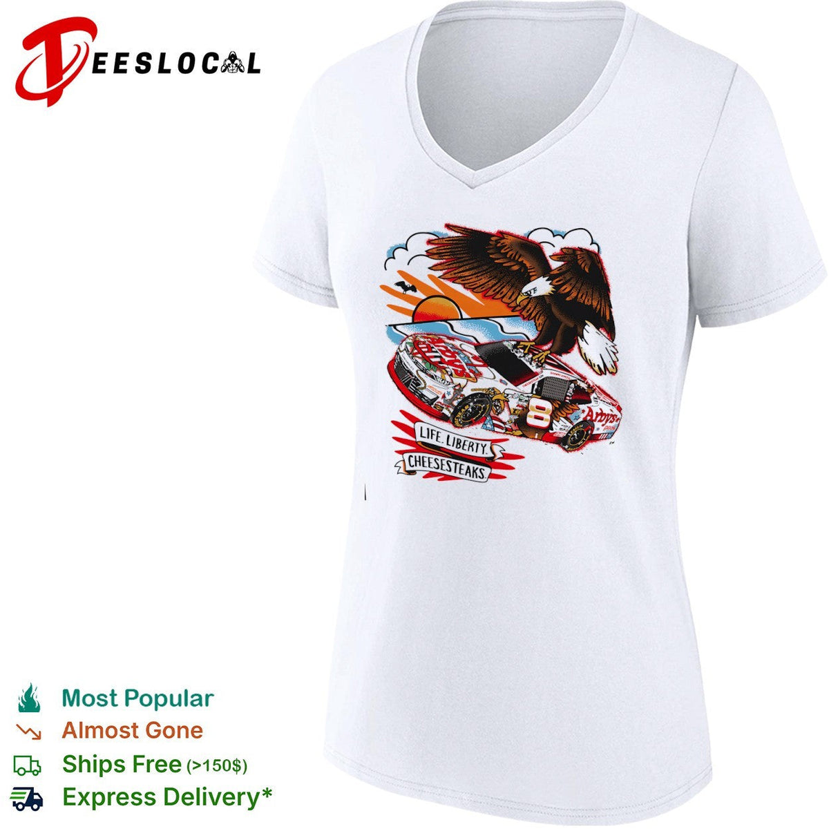 Sammy Smith Arbys Nascar Chevrolet Life Liberty Cheesesteaks race car eagle shirt Unisex