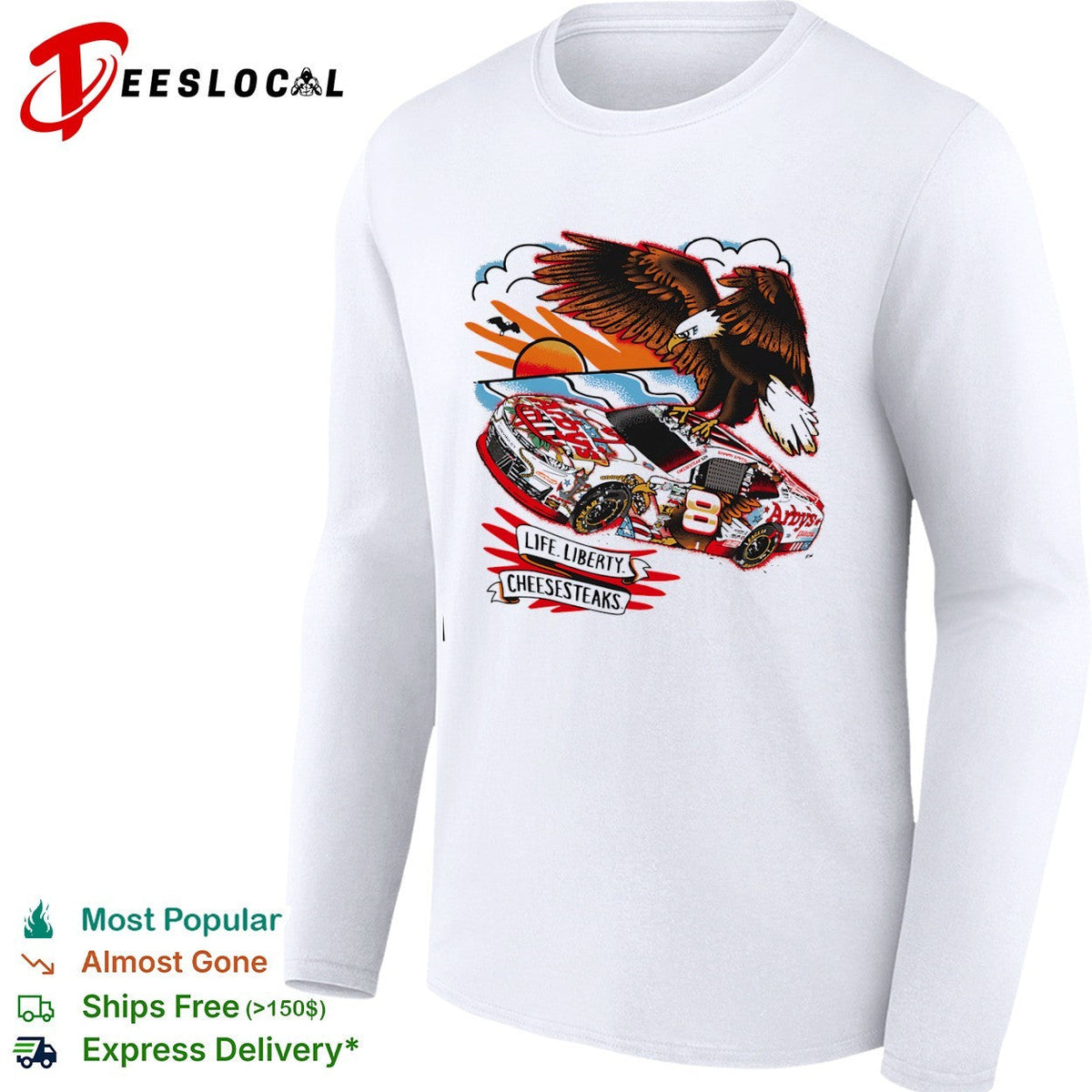 Sammy Smith Arbys Nascar Chevrolet Life Liberty Cheesesteaks race car eagle shirt Unisex