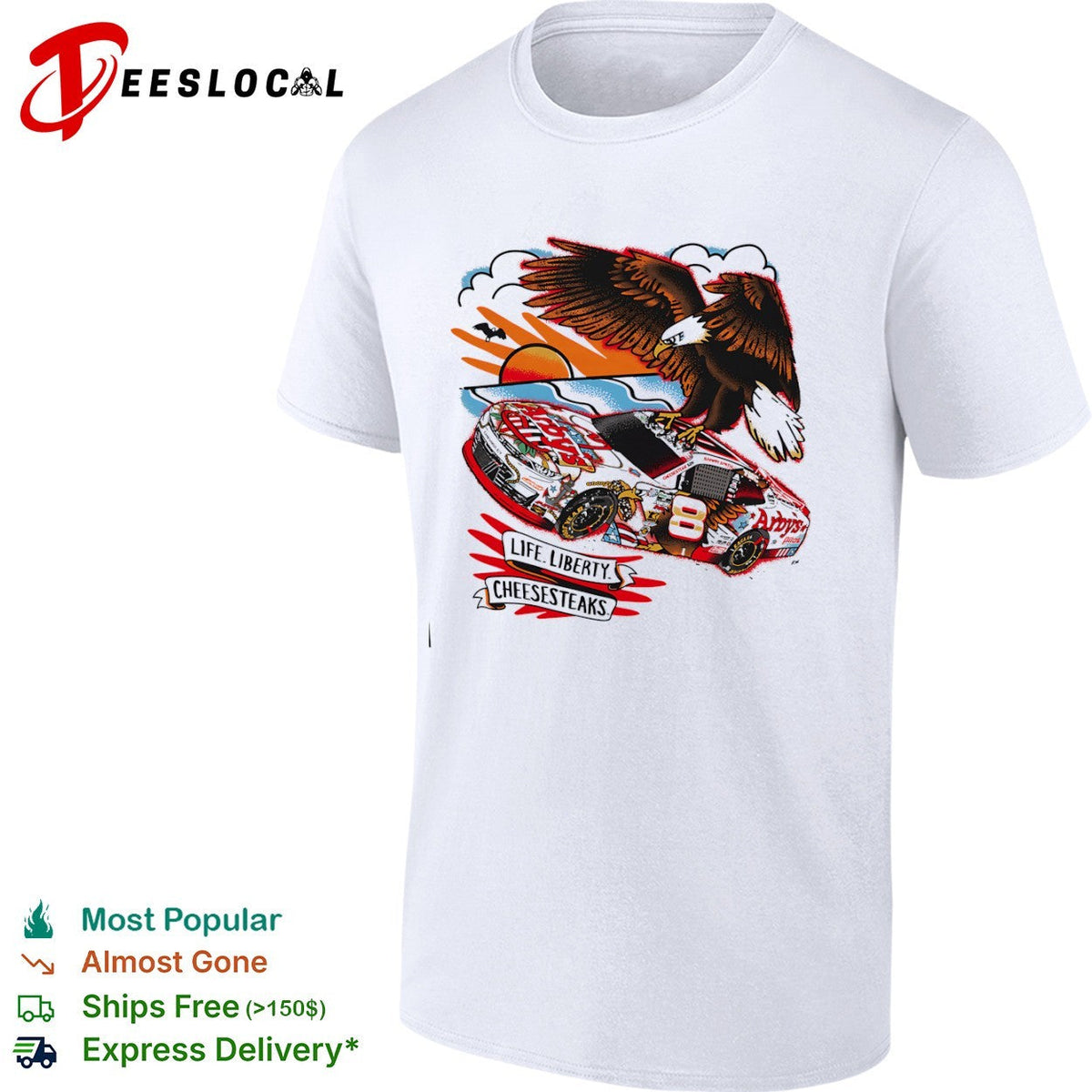 Sammy Smith Arbys Nascar Chevrolet Life Liberty Cheesesteaks race car eagle shirt Unisex