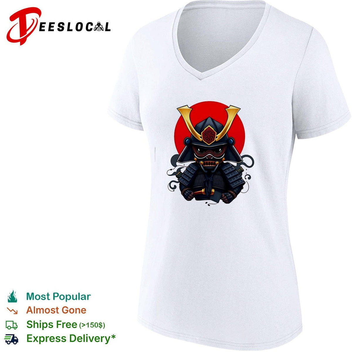 Samurai red sun helmet shirt Unisex