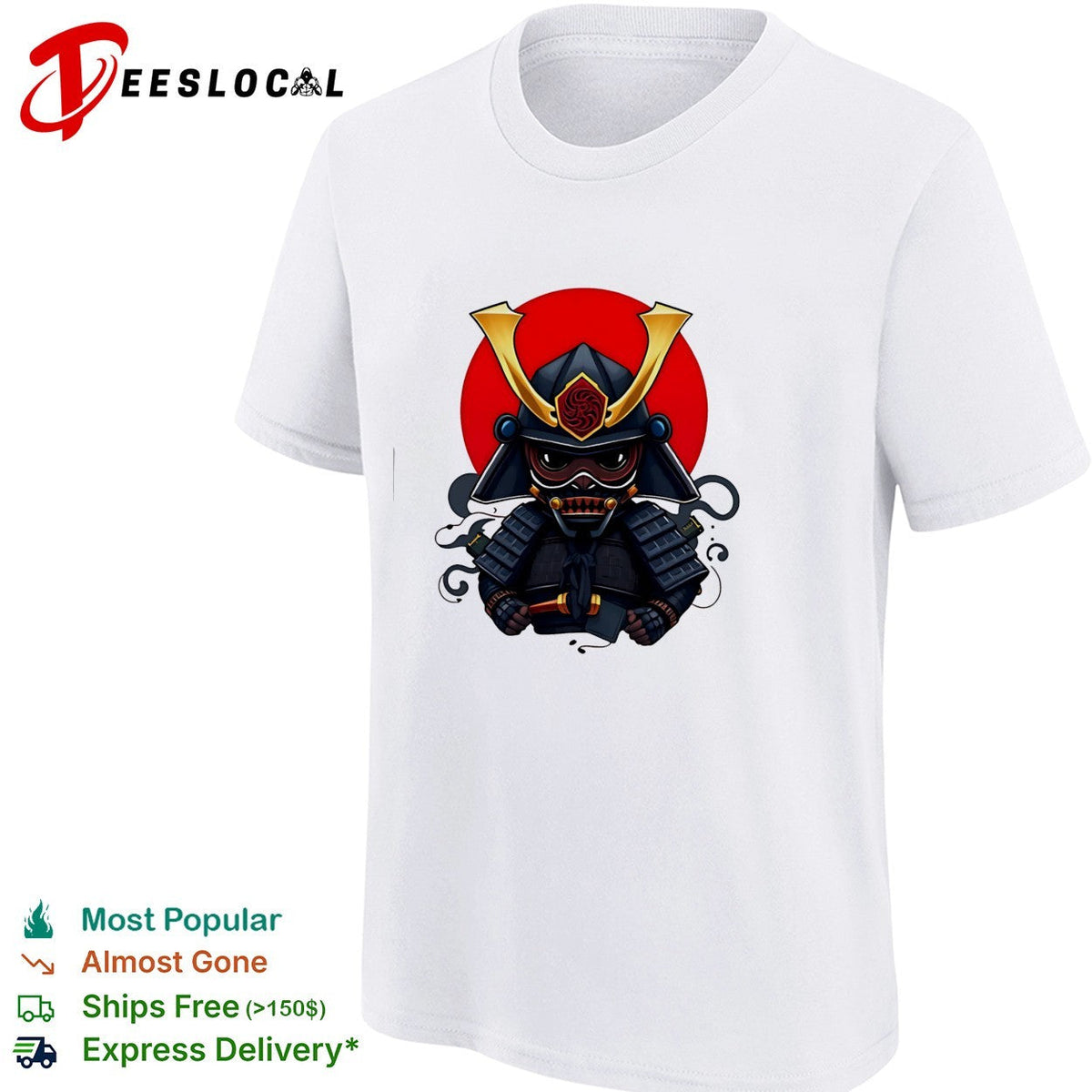 Samurai red sun helmet shirt Unisex