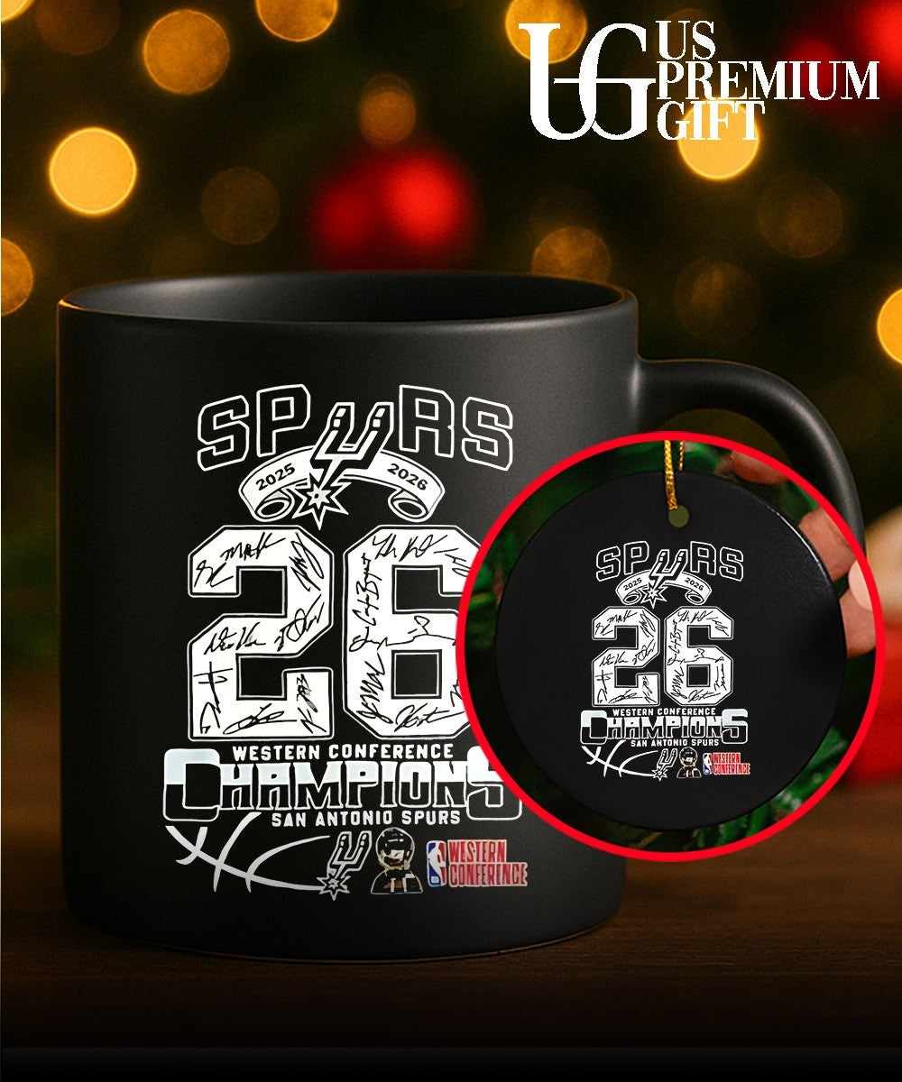 San Antonio Spurs 2025-2026 Western Conference Champions signature shirt Unisex