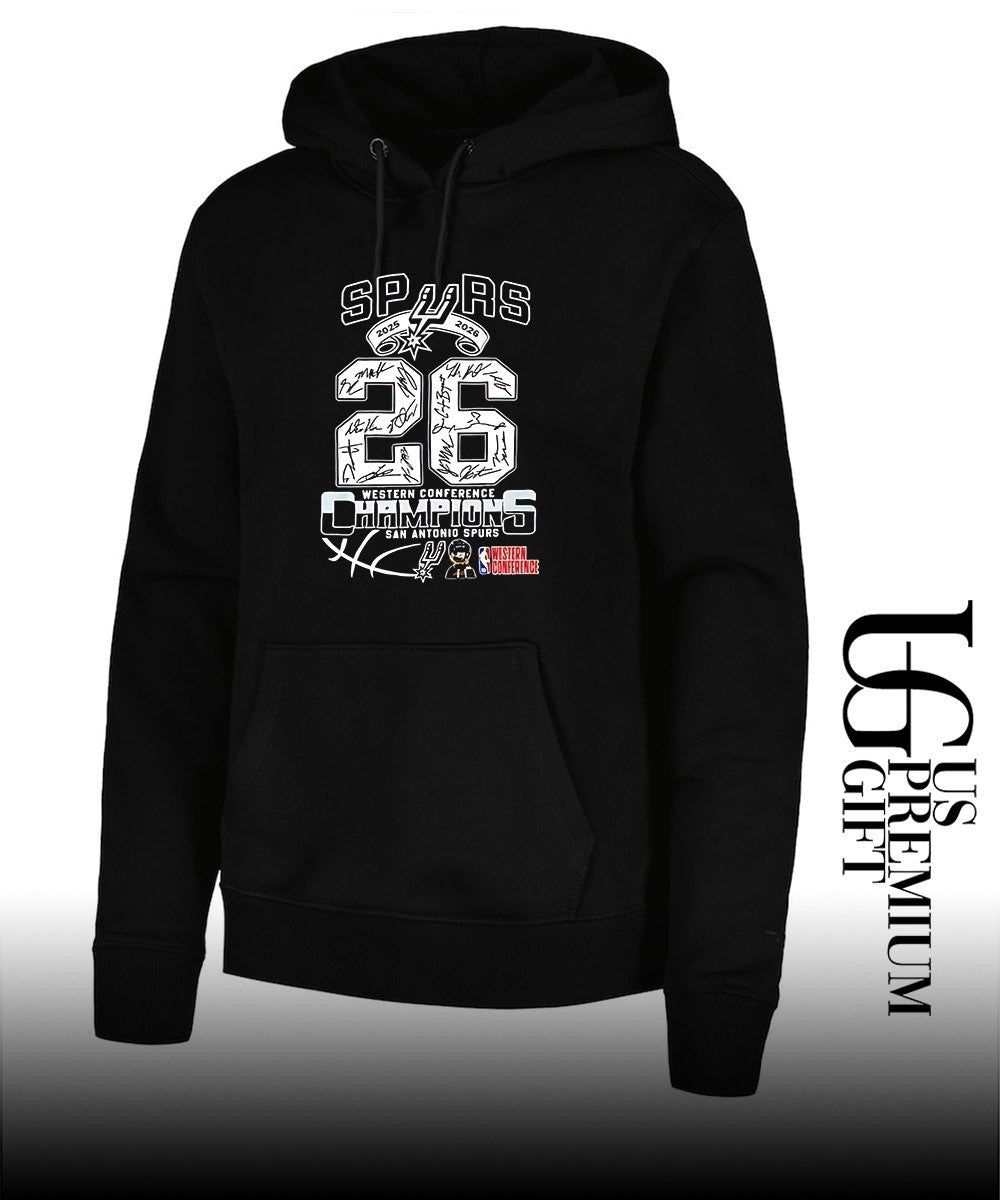 San Antonio Spurs 2025-2026 Western Conference Champions signature shirt Unisex