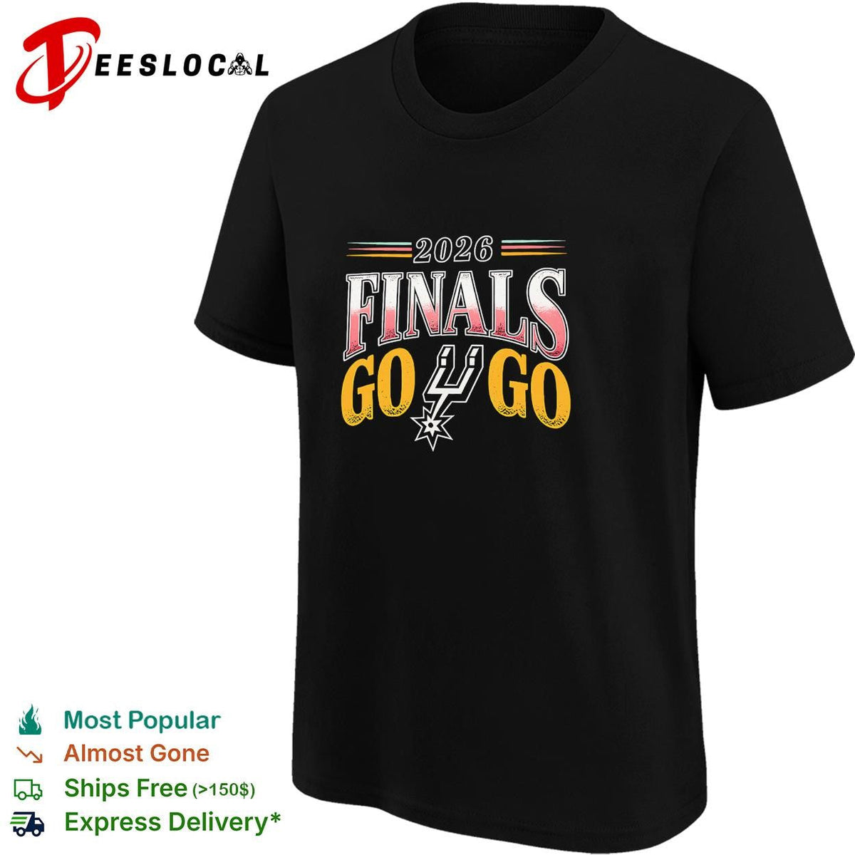 San Antonio Spurs 2026 Finals Go Go logo dark shirt Unisex