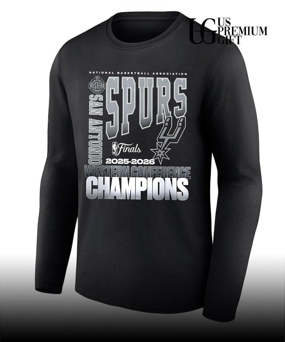 San Antonio Spurs 2026 NBA Western Conference Champions stacked block Unisex