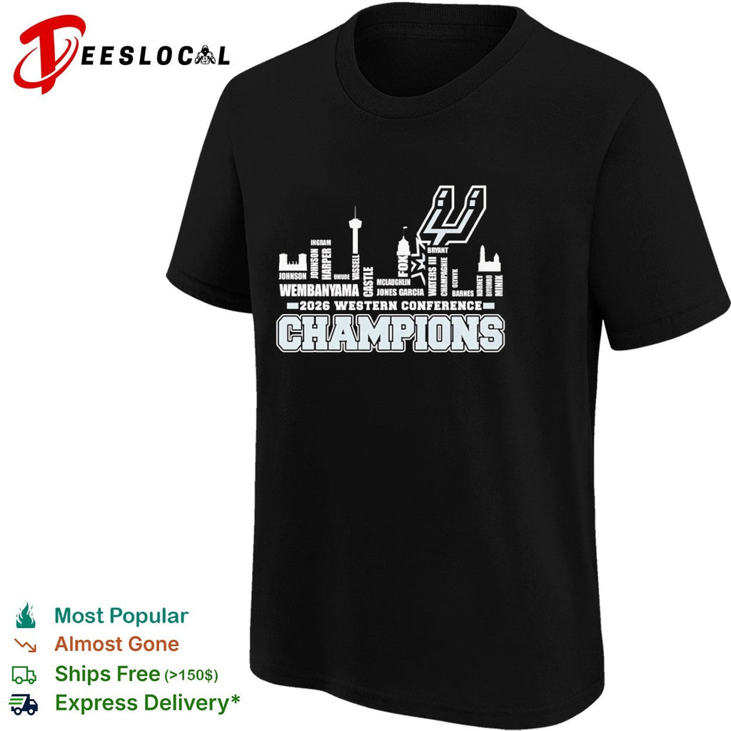 San Antonio Spurs 2026 Western Conference Champions Wembanyama Vassell Castle shirt Unisex