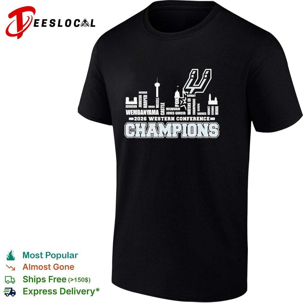 San Antonio Spurs 2026 Western Conference Champions Wembanyama Vassell Castle shirt Unisex