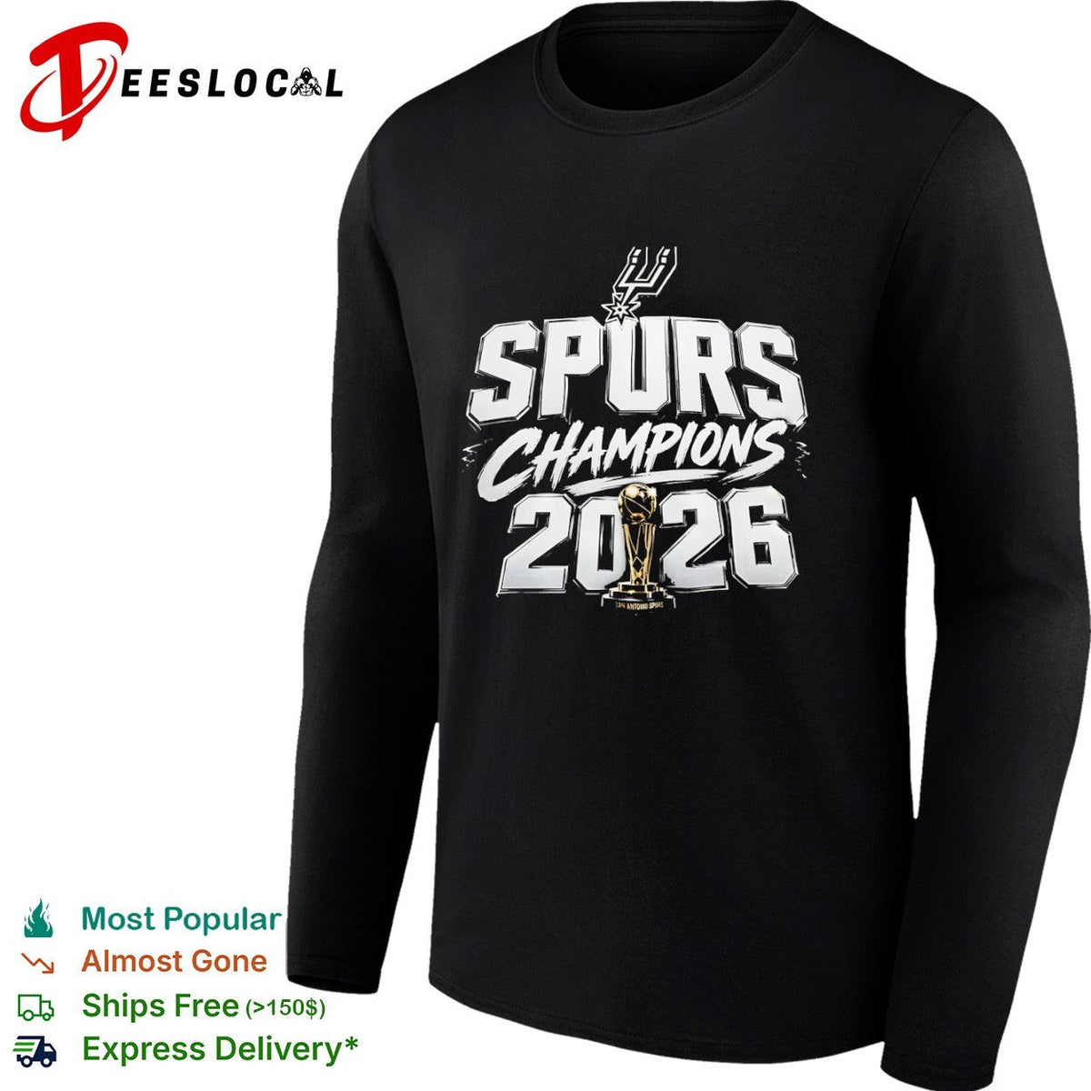 San Antonio Spurs Champions 2026 Larry O’Brien Trophy National Basketball shirt Unisex