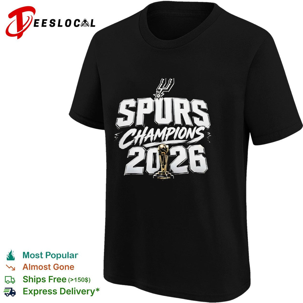 San Antonio Spurs Champions 2026 Larry O’Brien Trophy National Basketball shirt Unisex