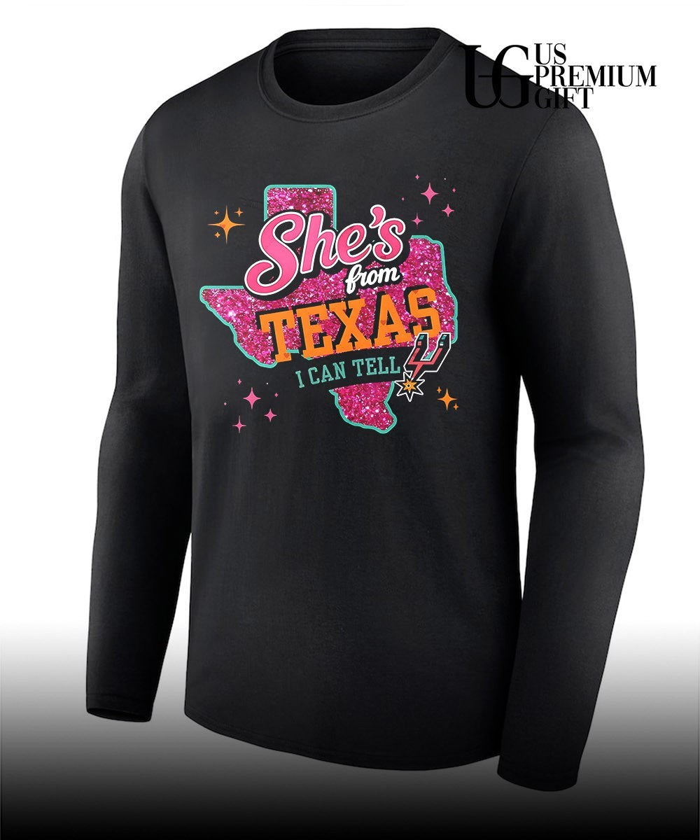 San Antonio Spurs NBA she’s from Texas I can tell State Map shirt Unisex