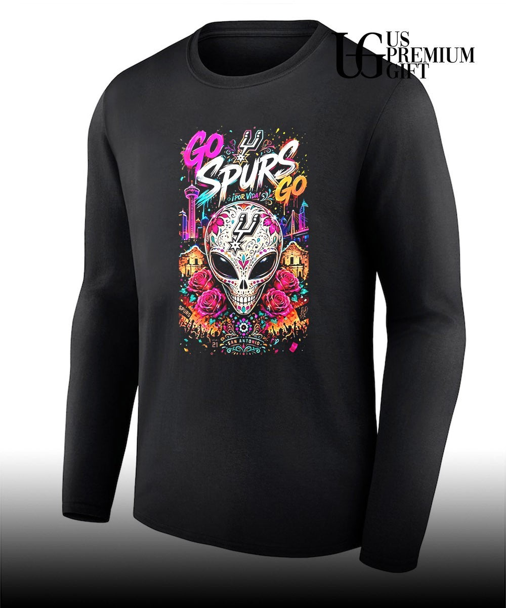 San Antonio Spurs Sugar Skull Por Vida Go Spurs Go shirt Unisex