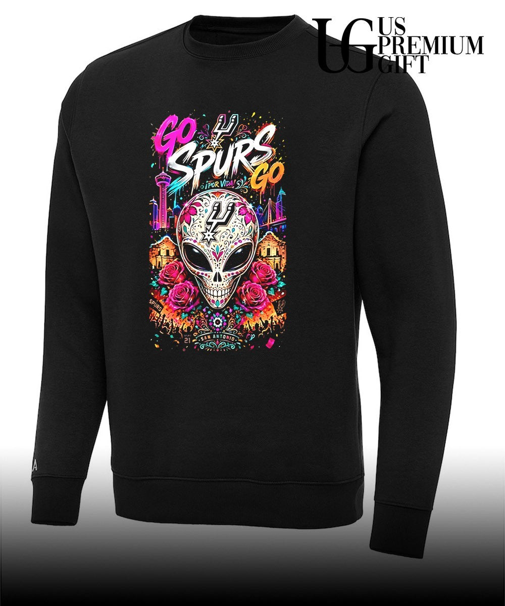 San Antonio Spurs Sugar Skull Por Vida Go Spurs Go shirt Unisex