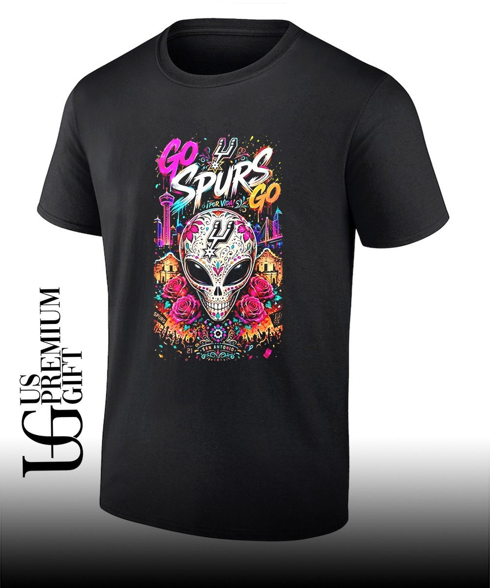 San Antonio Spurs Sugar Skull Por Vida Go Spurs Go shirt Unisex