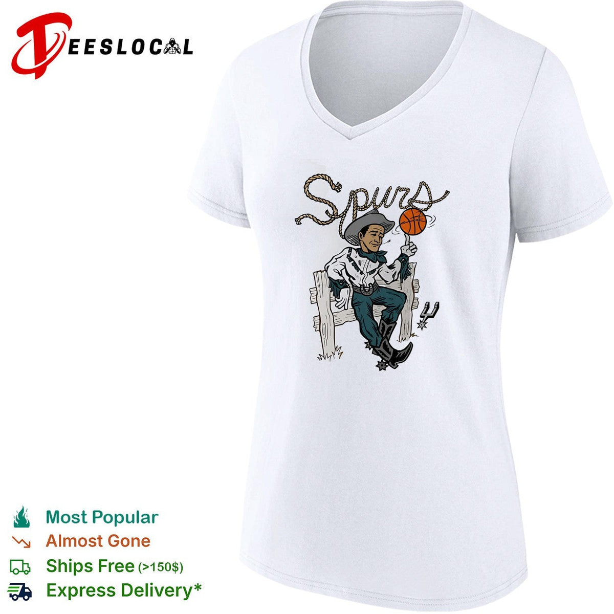 San Antonio Spurs basketball Cowboy spinning ball shirt Unisex