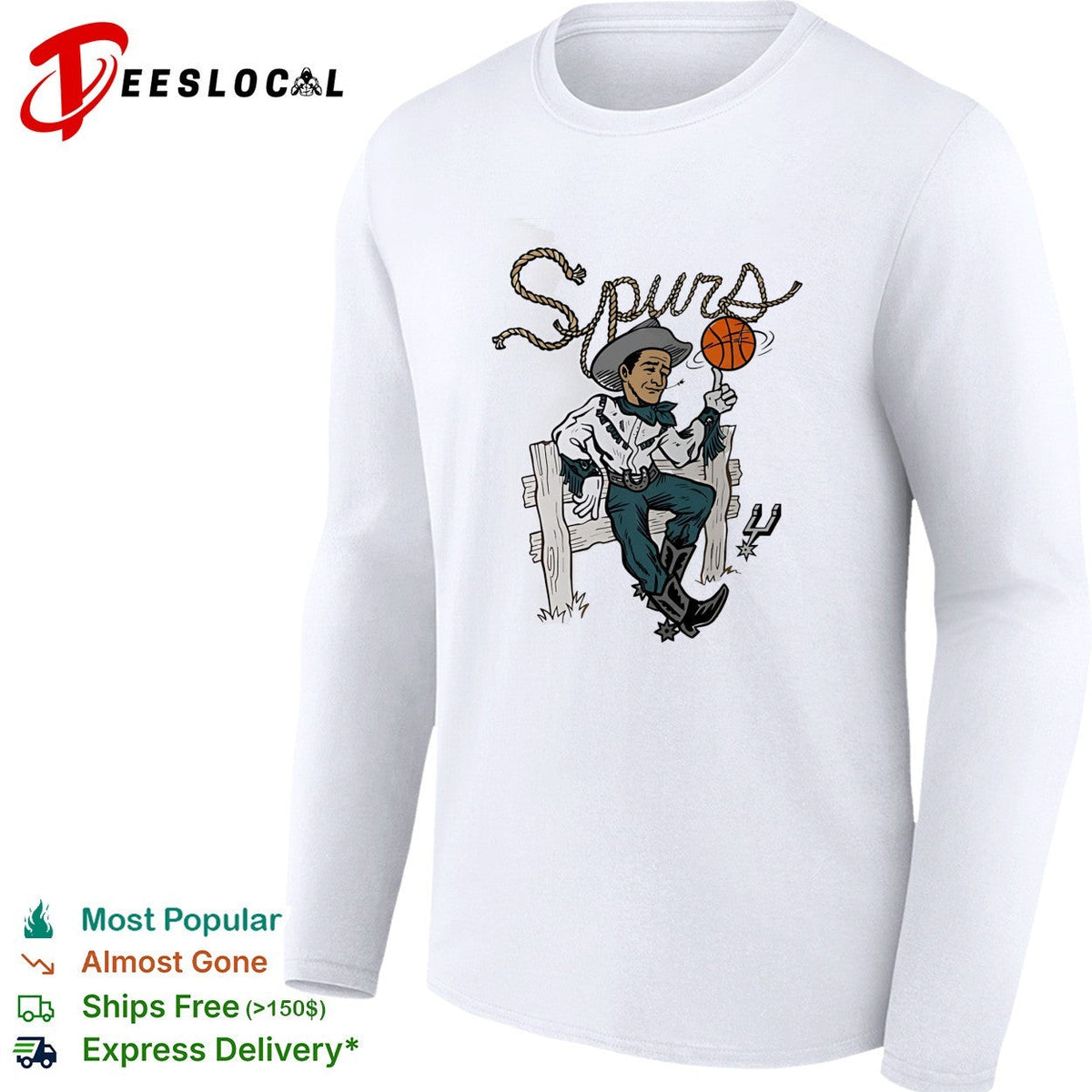 San Antonio Spurs basketball Cowboy spinning ball shirt Unisex