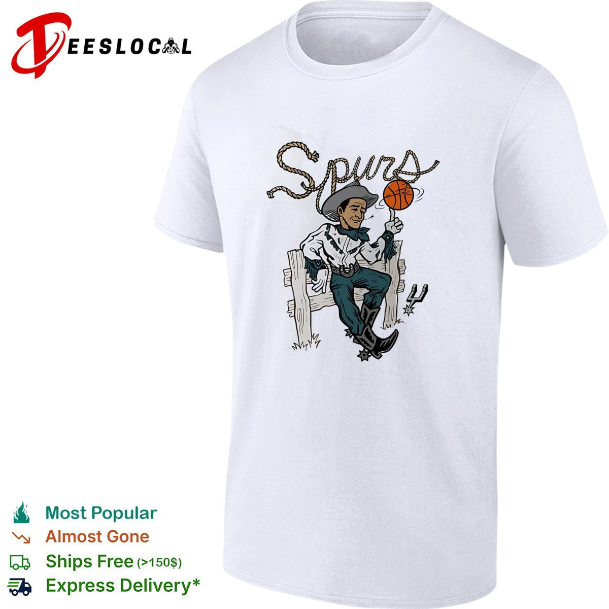 San Antonio Spurs basketball Cowboy spinning ball shirt Unisex
