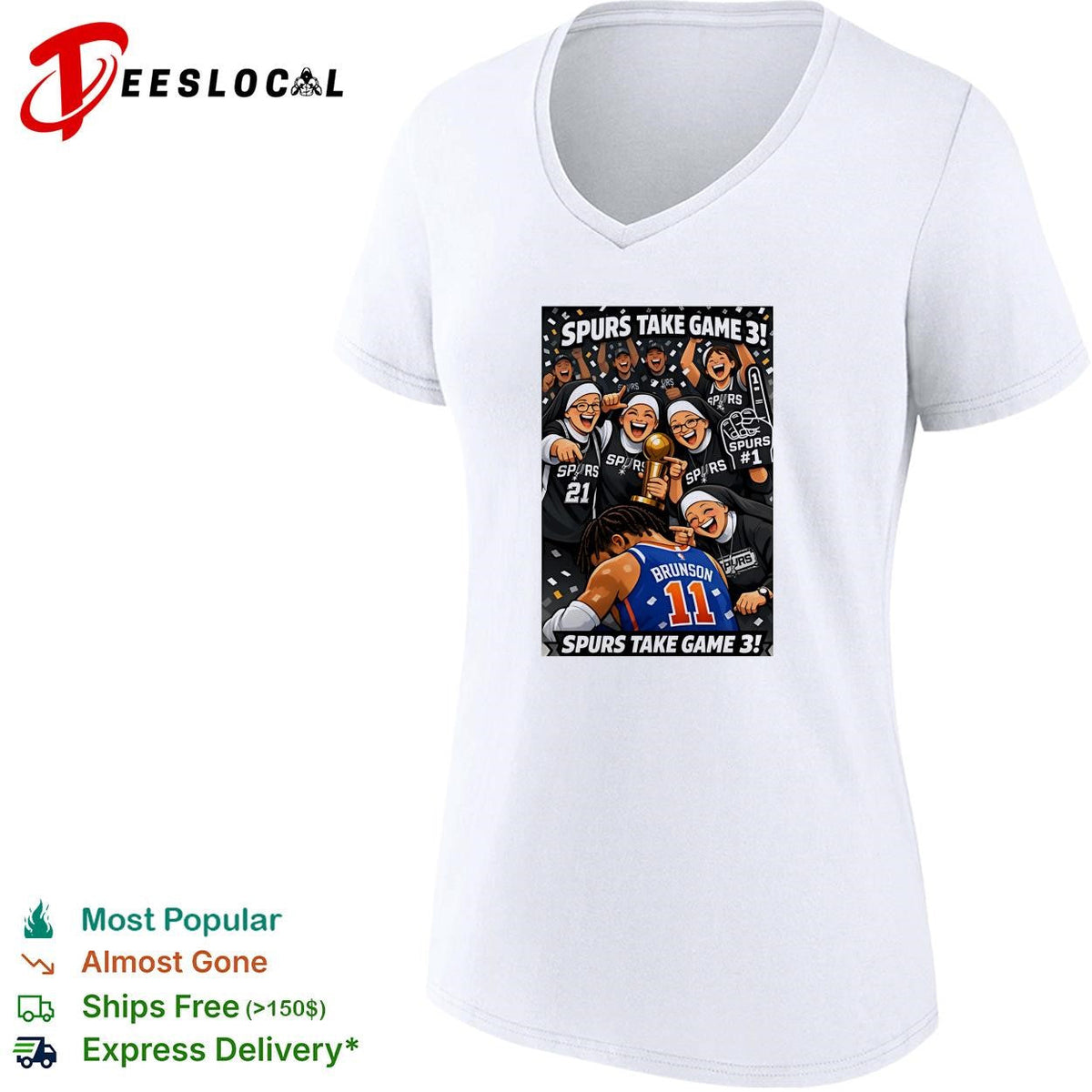 San Antonio Spurs take game 3 Brunson Knicks celebration cartoon shirt Unisex