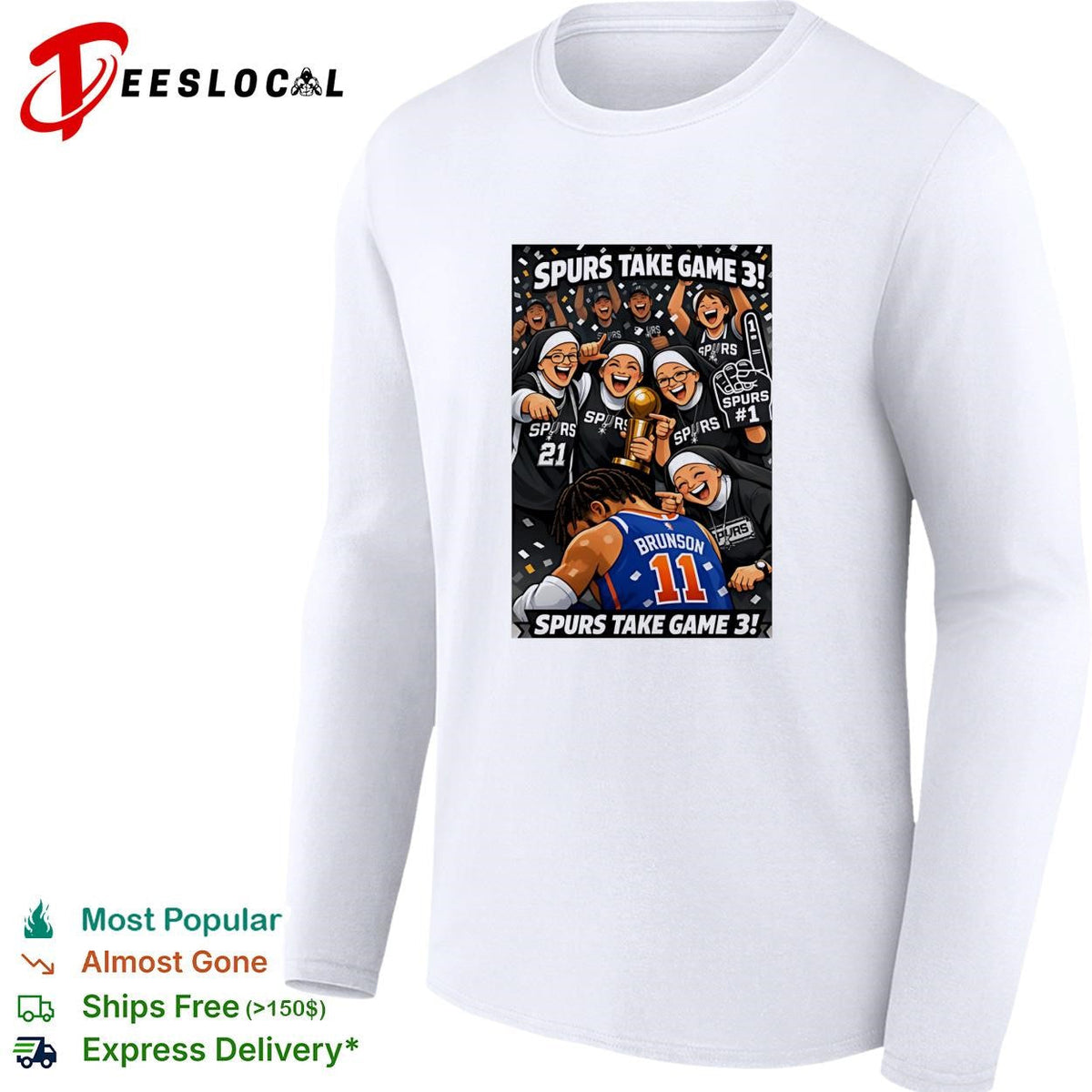 San Antonio Spurs take game 3 Brunson Knicks celebration cartoon shirt Unisex
