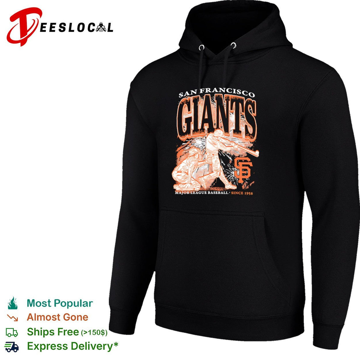 San Francisco Giants swinging batter Major League Baseball since 1958 shirt Unisex