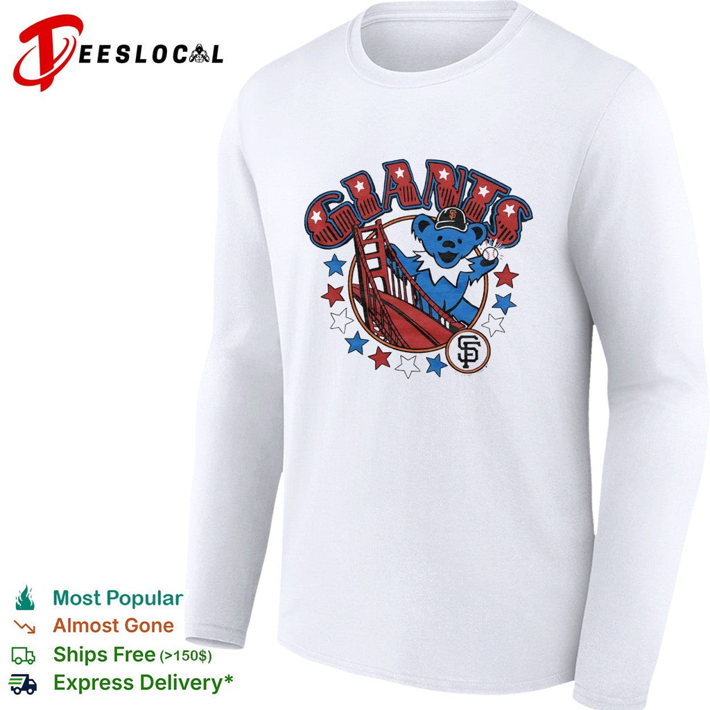 San Francisco Giants x Grateful Dead dancing bear golden gate graphic shirt Unisex