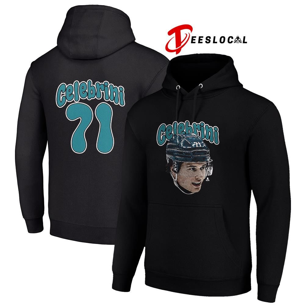 San Jose Sharks Macklin Celebrini portrait name and number shirt Unisex