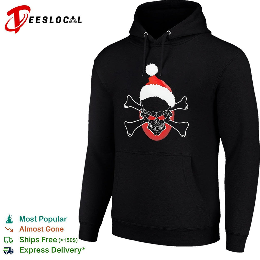Santa Skull Crossbones Jolly Roger Festive Holiday Christmas Season shirt Unisex