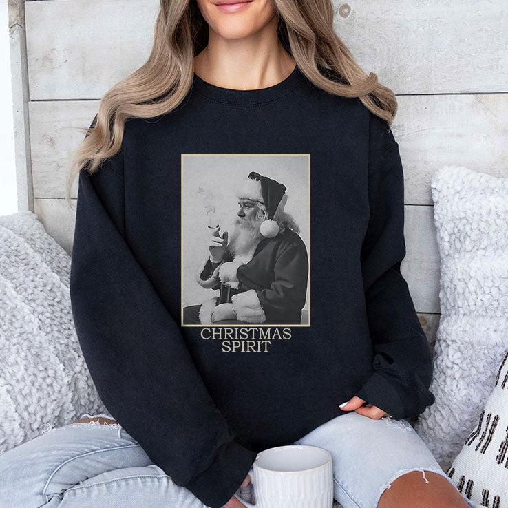 Santa Smoking Christmas Spirit T Shirt Unisex