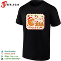 Santa cookie monster eating gingerbread men Christmas holiday festive art shirt Unisex