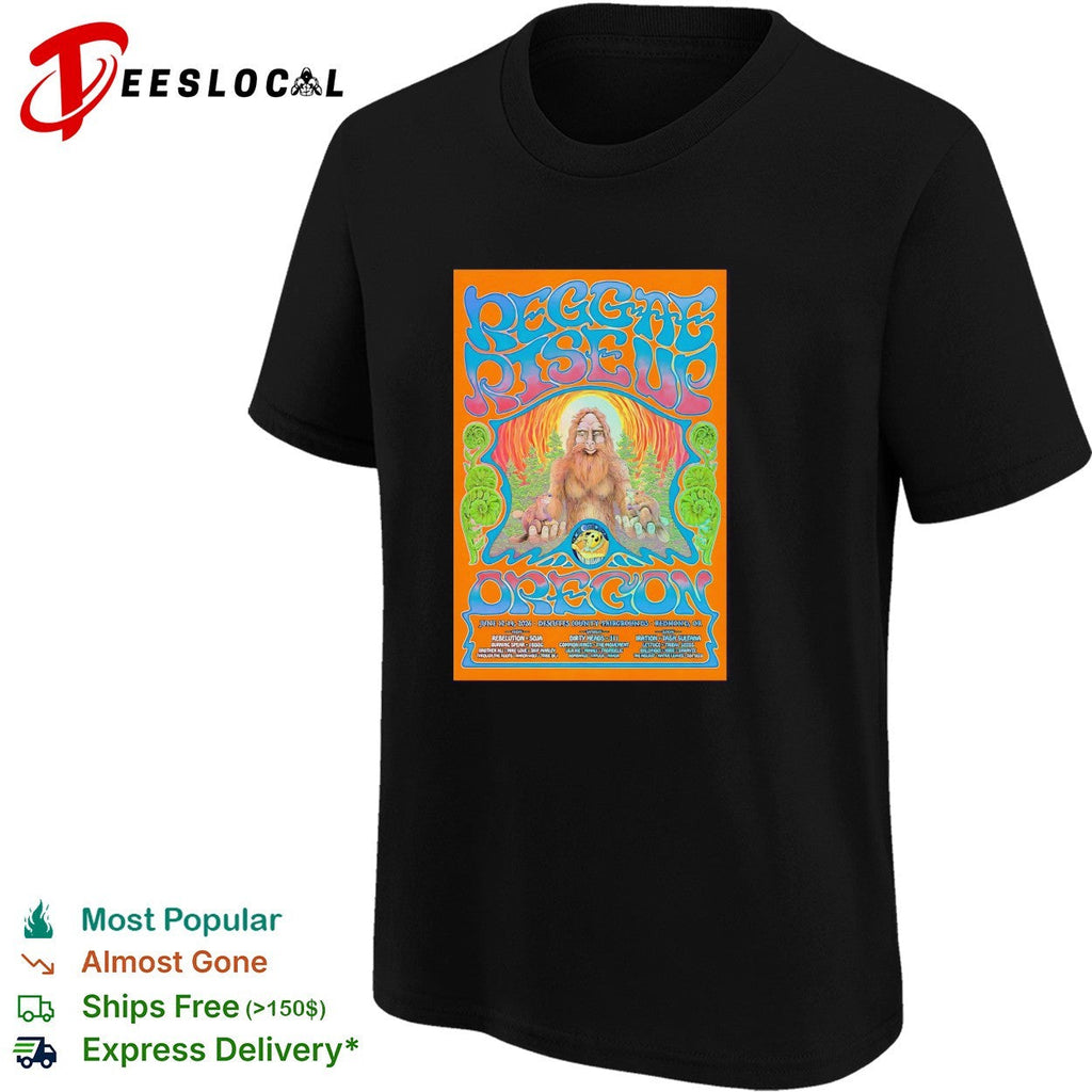 Sasquatch reggae concert poster Oregon vintage art shirt Unisex
