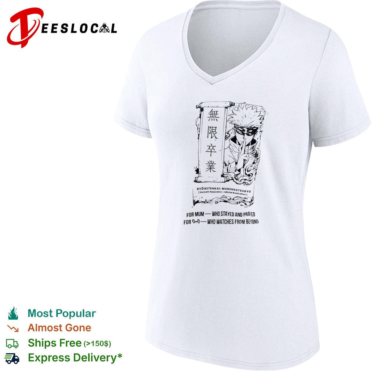 Satoru Gojo Jujutsu Kaisen Infinite Graduation Domain Expansion Mugensotsugyo shirt Unisex